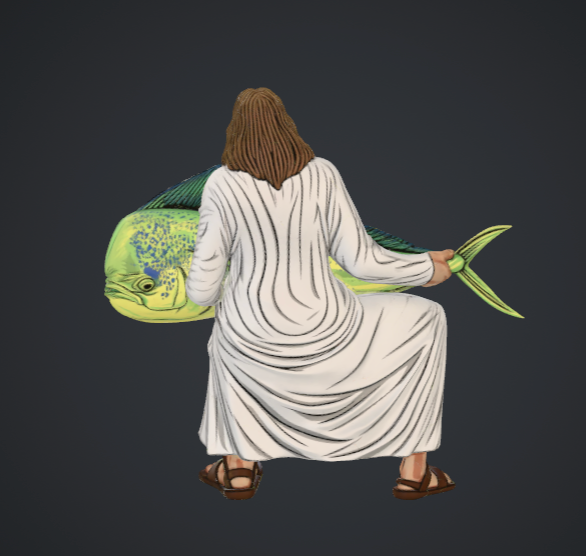 Jesus fishing